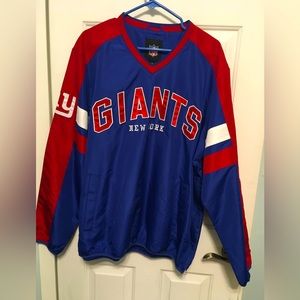 NY Giants Men’s V-neck nylon pullover windbreaker